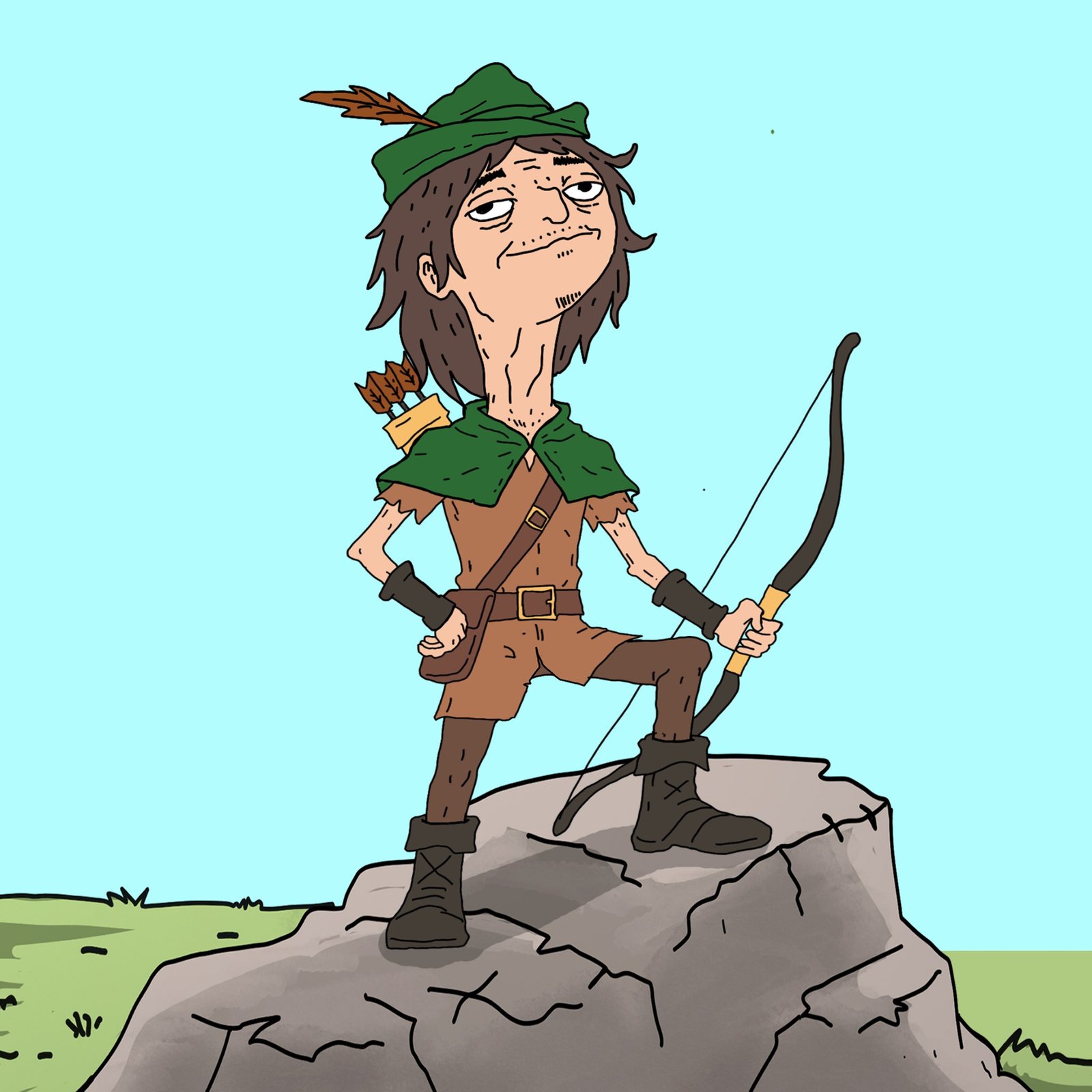 Vladhood standing heroically on a rock
